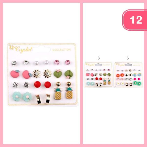 CUTE MIXED POST EARRINGS (12 UNITS)