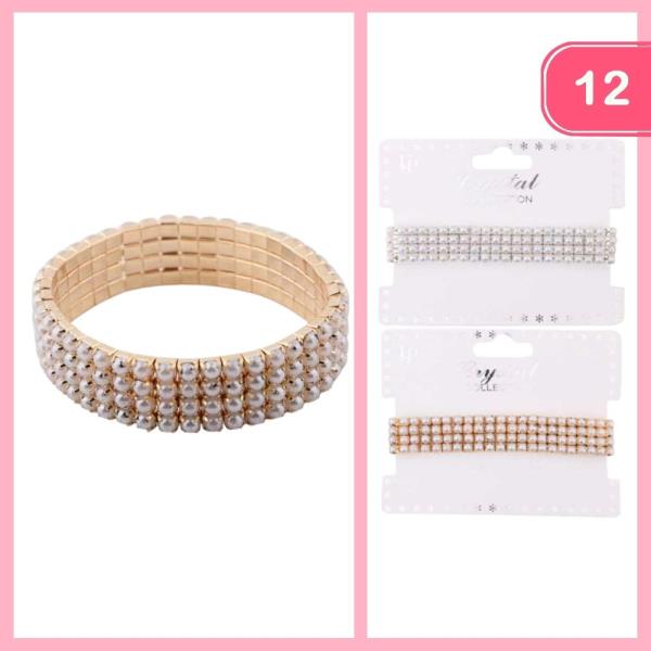 STRETCHABLE PEARL BRACELET (12 UNITS)
