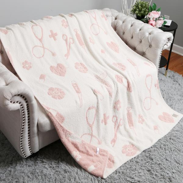 MEDICAL SYMBOLS PATTERN LUXURY SOFT THROW BLANKET