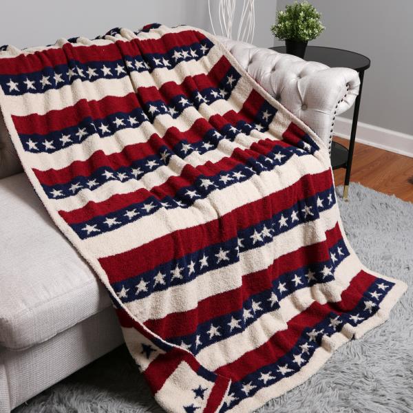AMERICAN FLAG PATTERN LUXURY SOFT THROW BLANKET
