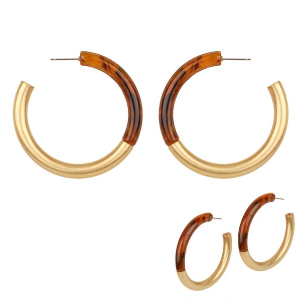 ACETATE METAL HOOP EARRING