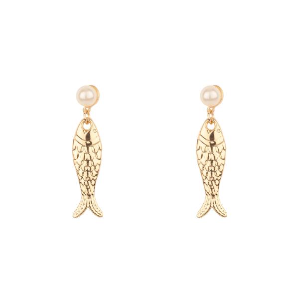 PEARL STERLING SILVER SEA LIFE POST EARRING