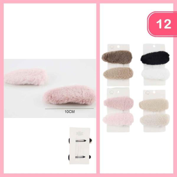 FURRY SNAP HAIR PIN (12 UNITS)