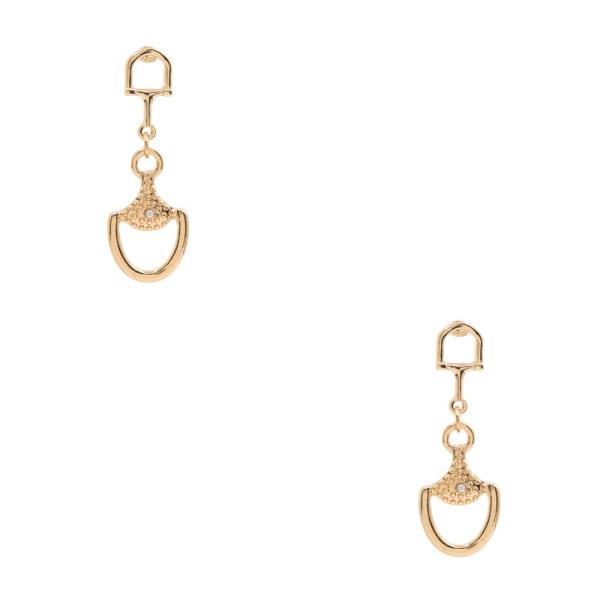 RHINESTONE HORSEBIT METAL EARRING