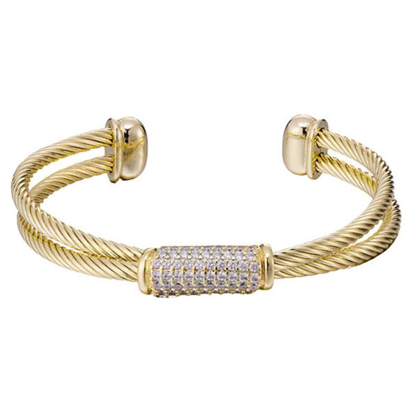 METAL TWISTED CABLE CZ BRACELET