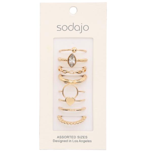 SODAJO HEART METAL ASSORTED RING SET