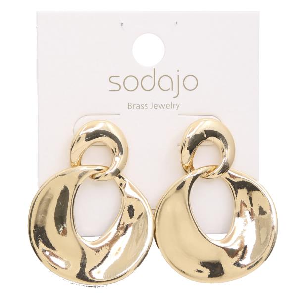 SODAJO DOUBLE CIRCLE GOLD DIPPED METAL EARRING