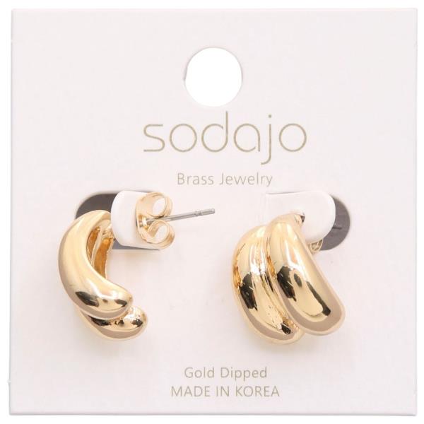 SODAJO MINI DOUBLE HOOP GOLD DIPPED EARIRNG