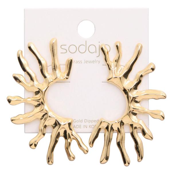 SODAJO SUN SHAPE METAL GOLD DIPPED EARRING