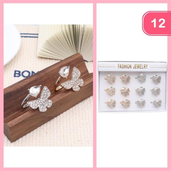 RHINESTONE OPEN BUTTERFLY RING (12 UNITS)