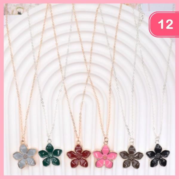 FLOWER PENDANT NECKLACE (12 UNITS)