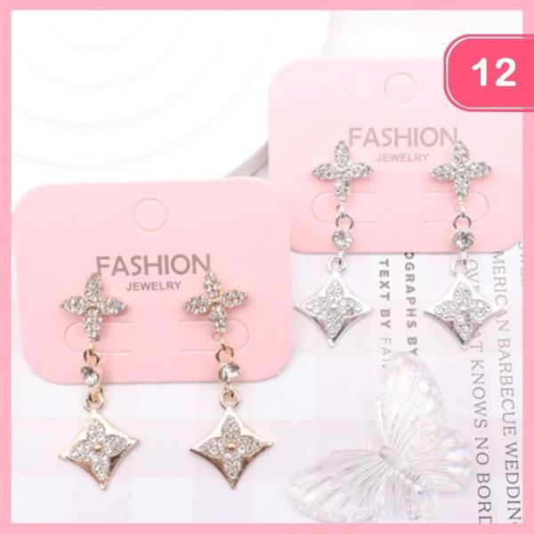 RHINESTONE DANGLE EARRING (12 UNITS)