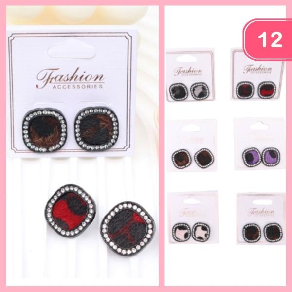 POST RHINESTONE EARRING (12 UNITS)