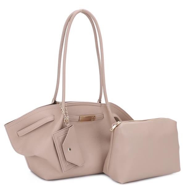 3IN1 MODERN TOTE W ZIPPER POUCH AND COIN PURSE SET