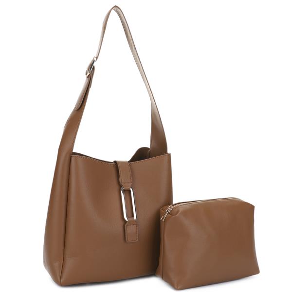 2IN1 FASHION SHOULDER HOBO W ZIPPER POUCH SET