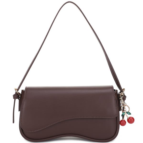 SMOOTH SHOULDER BAG W CHERRY KEYCHAIN