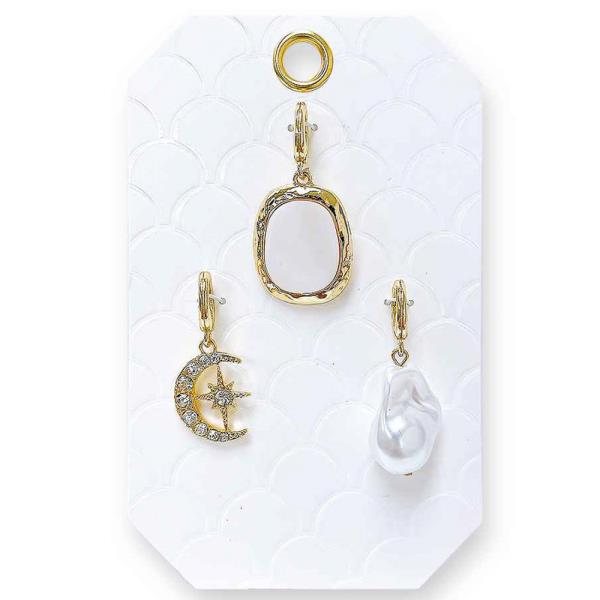 STAR MOON PEARL BEAD ASSORTED BAG CHARM SET