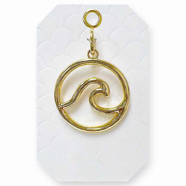 ROUND WAVY METAL BAG CHARM