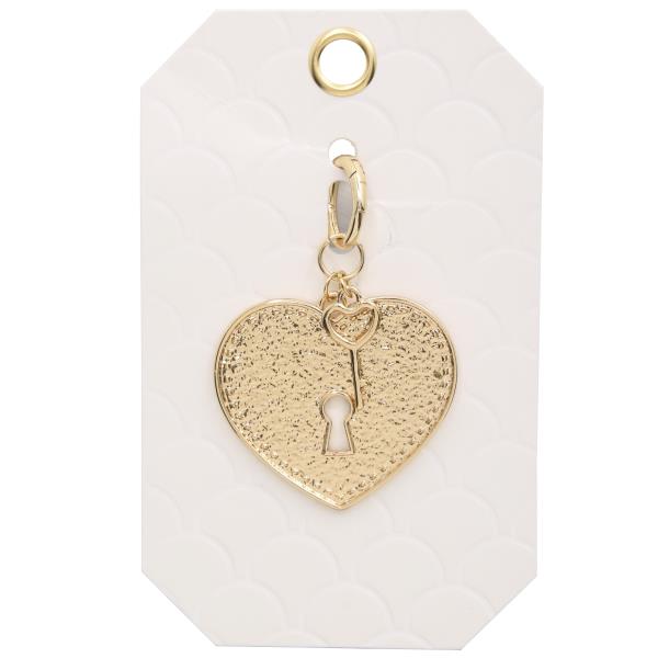 KEY HEART LOCK METAL BAG CHARM