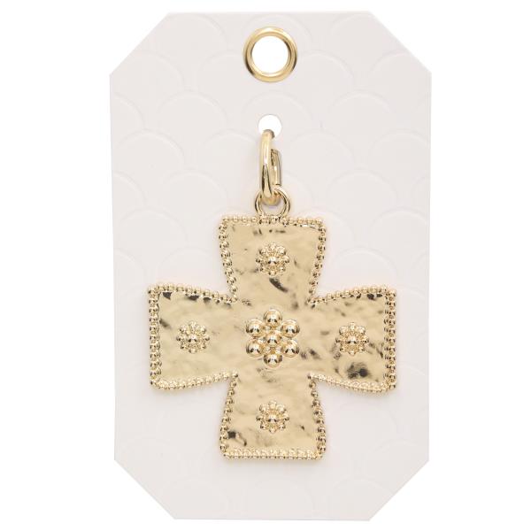 WIDE CROSS METAL BAG CHARM