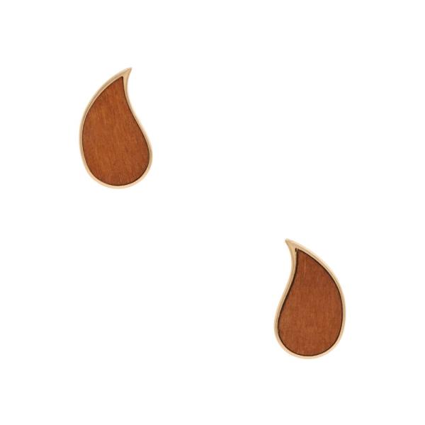 WOOD TEARDROP SHAPE EARRING