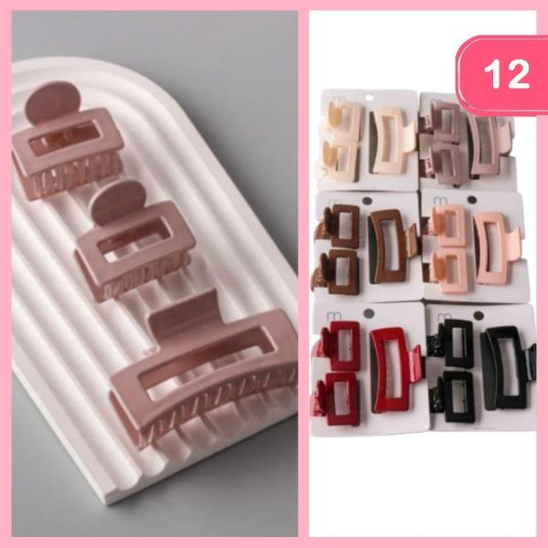 MIXED HAIR CLAW CLIPS (12 UNTIS)