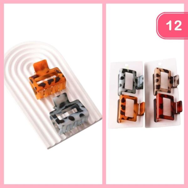 SPOTTED RECTANGLE CLAW CLIPS (12 UNITS)