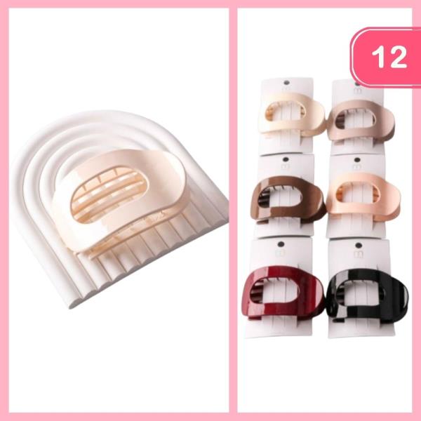 COMB ROUND FLAT CLAW CLIP (12 UNITS)