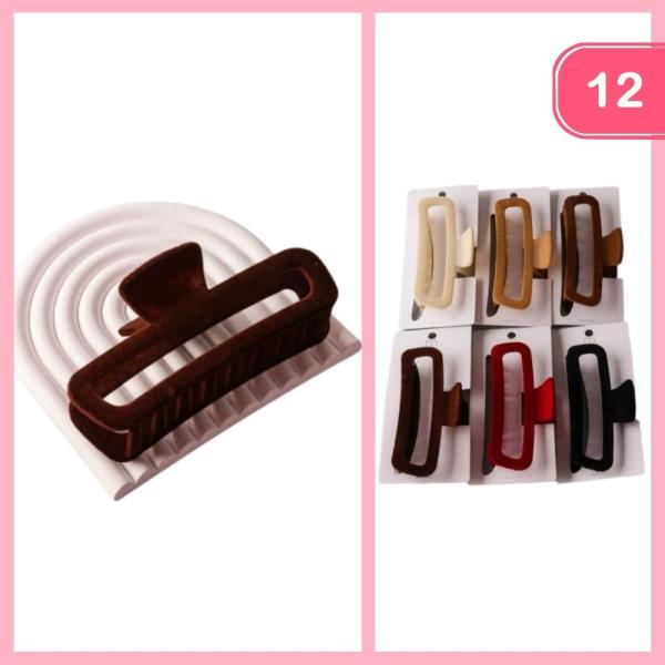 VELVET MOD RECTANGLE CLAW CLIP (12 UNITS)