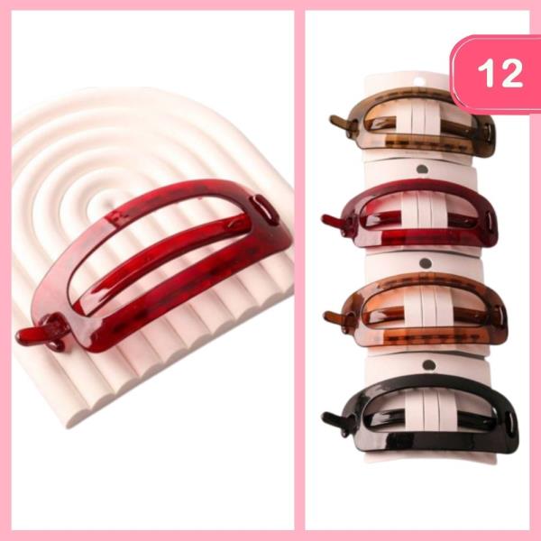 FRENCH OVAL HAIR CLIPS (12 UNITS)