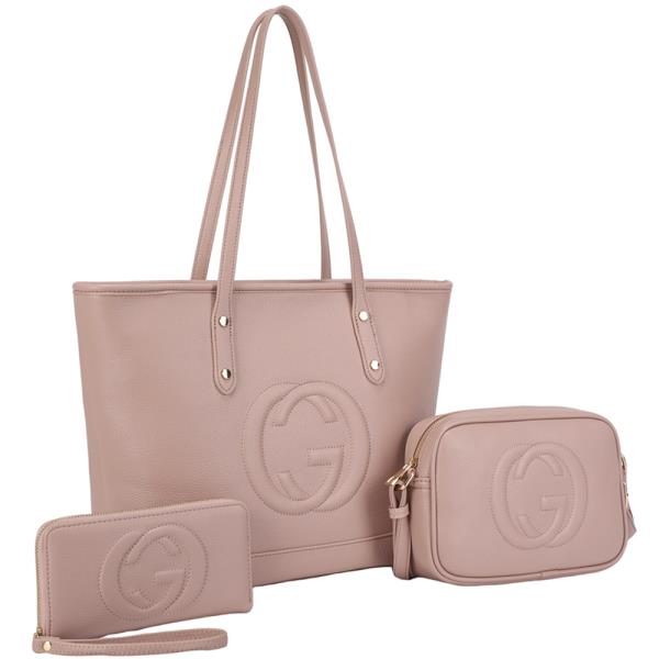 3IN1 FASHION DESIGN TOTE BAG W CROSSBODY AND WALLET SET