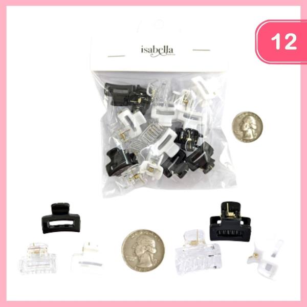 MINI JAW HAIR CLIPS (12 UNITS)