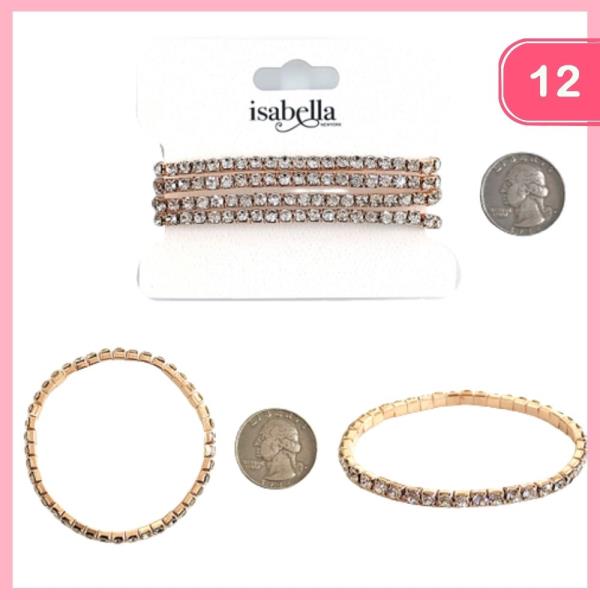RHINESTONE STRETCHABLE BRACELET (12 UNITS)