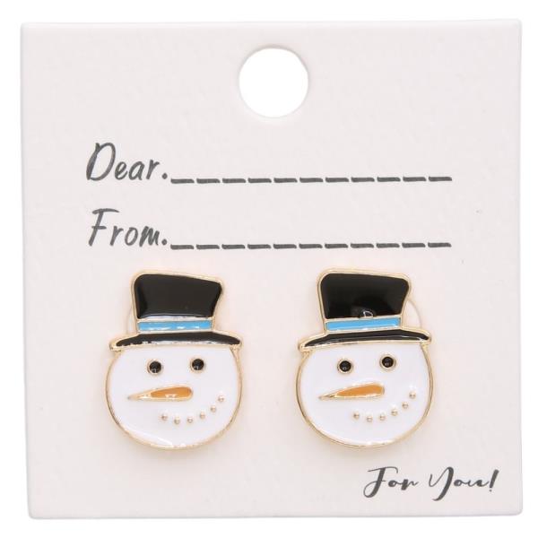 CHRISTMAS SNOWMEN STUD EARRING
