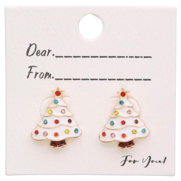 CHRISTMAS RHINESTONE STUD EARRING