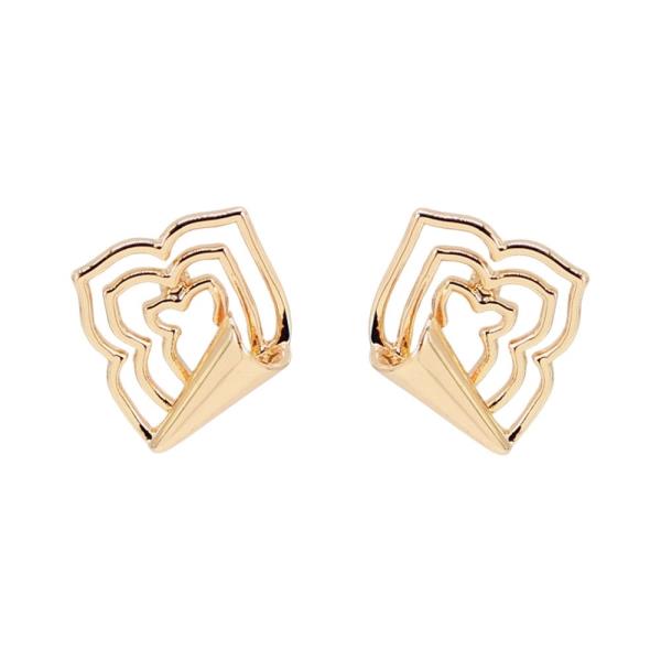 LINE FLOWER POST EARRING