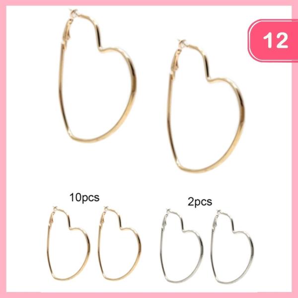 HEART HOOP EARRING (12 UNITS)