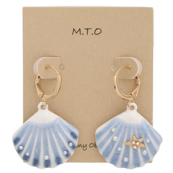SEASHELL HUGGIE HOOP EARRING