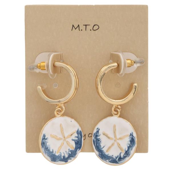 SAND DOLLAR OPEN HOOP EARRING