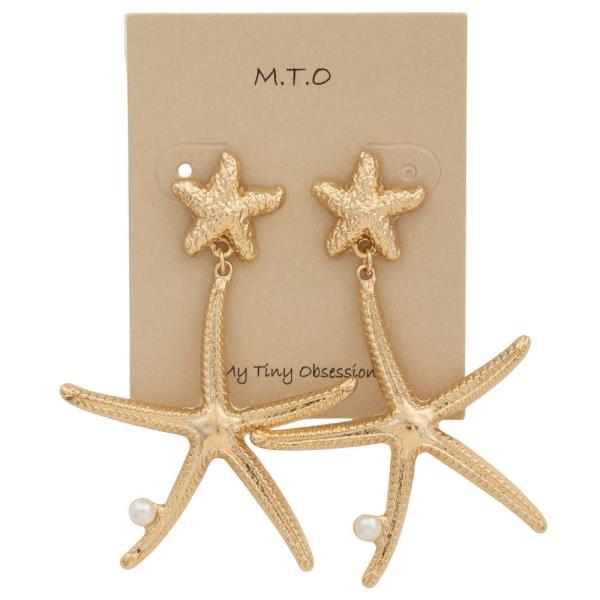 STARFISH METAL DANGLE EARRING