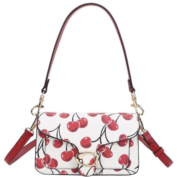 CHERRY PRINT SHOULDER CROSSBODY BAG