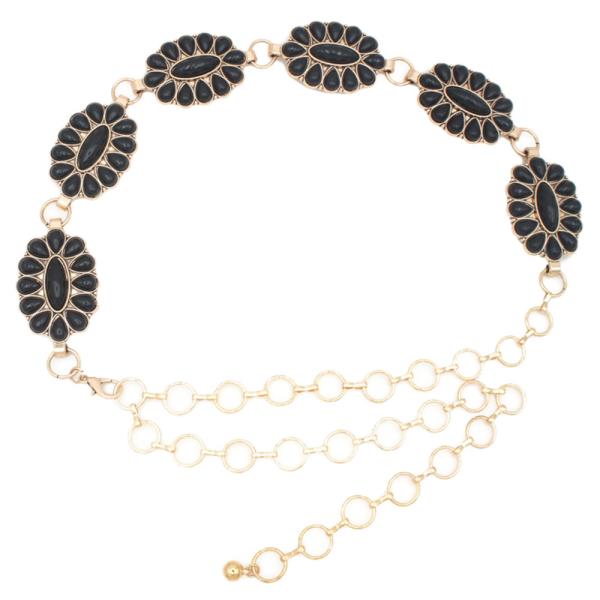 WESTERN OVAL CONCHO CAB BLOOM BELT