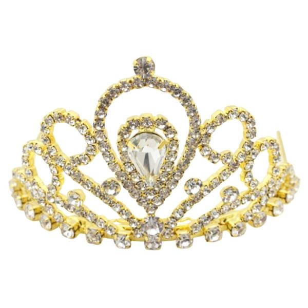 RHINESTONE TEARDROP CENTER TIARA