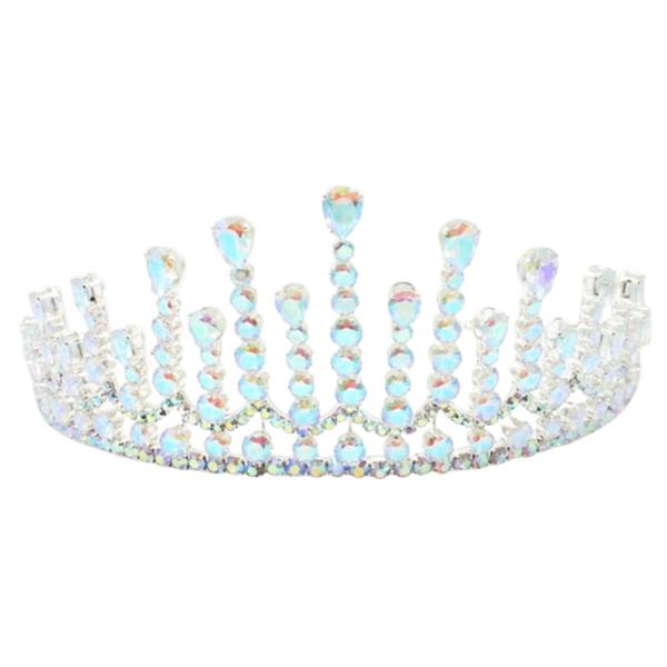 RHINESTONE CZ ROUND CROWN TIARA
