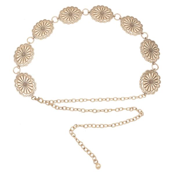PLUS SOUTHWESTERN OVAL FLORETTE CONCHO CHAIN BELT