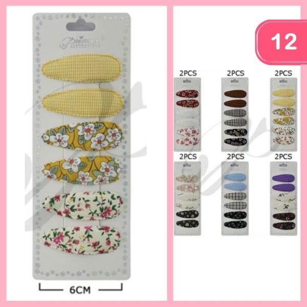 FLOWER W/ SOILD COLORS SNAP HAIR CLIP (12 UNITS)