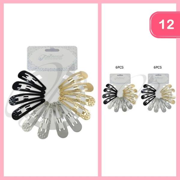 SNAP HAIR CLIPS (12 UNITS)
