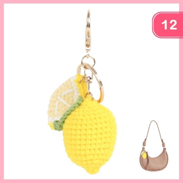 CROCHET FRUIT BAG CHARM KEYCHAIN (12 UNITS)