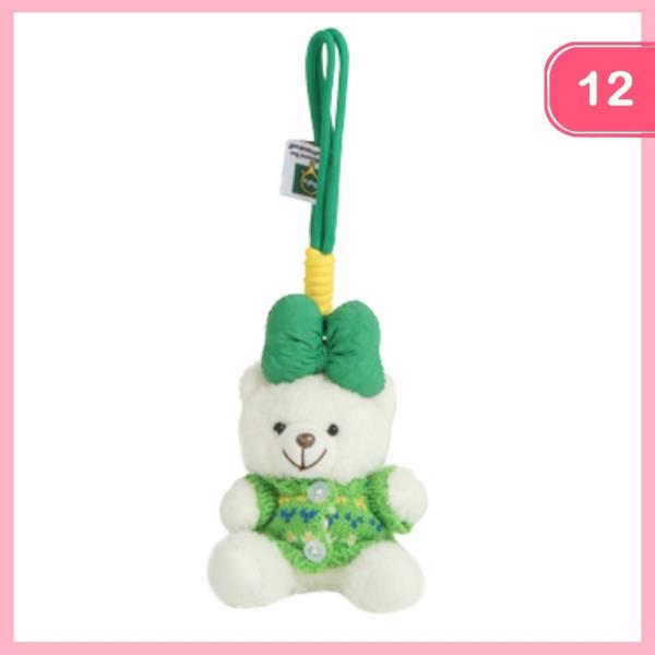 BEAR CHARACTER MINI PLUSH BAG CHARM KEYCHAIN (12 UNITS)