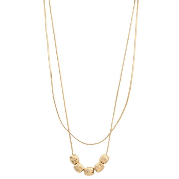 SODAJO METAL BEAD LAYERED NECKLACE